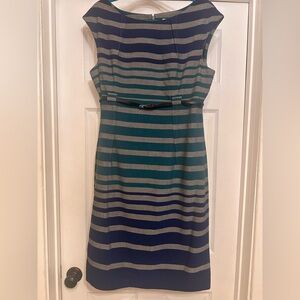 Calvin Klein Striped Sheath Dress: EUC, size 14